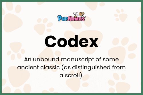 Codex dog name meaning