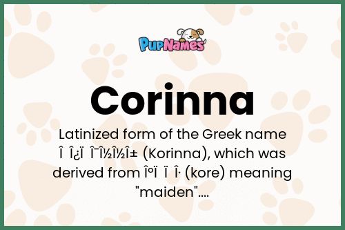 Corinna dog name meaning