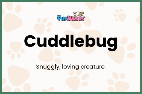 Cuddlebug dog name meaning