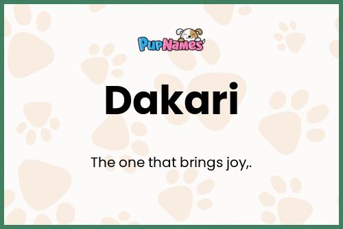 Dakari dog name meaning