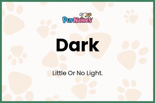 Dark dog name meaning