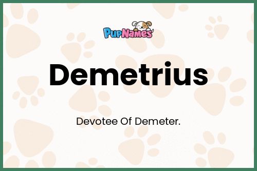 Demetrius dog name meaning