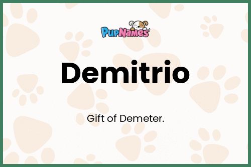 Demitrio dog name meaning