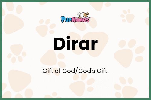 Dirar dog name meaning