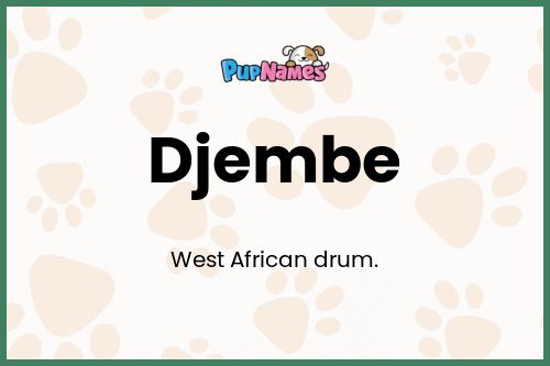 Djembe dog name meaning