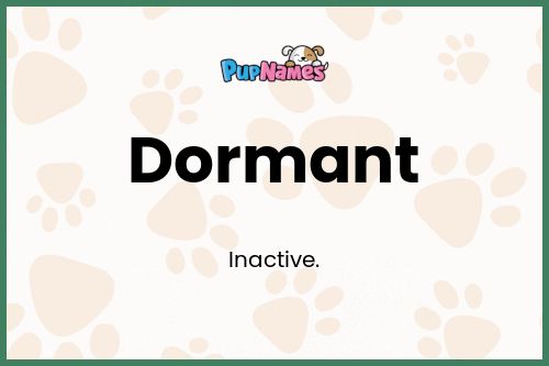 Dormant dog name meaning