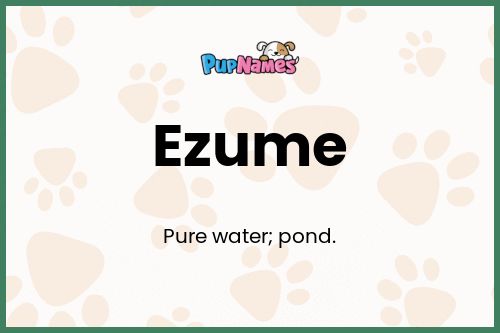 Ezume dog name meaning