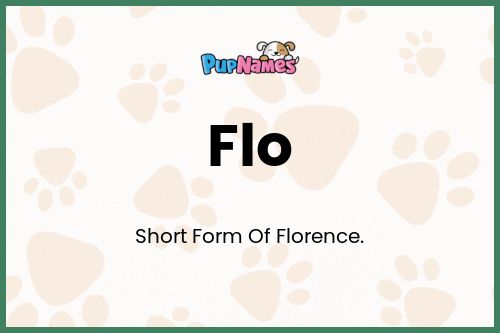 Flo dog name meaning