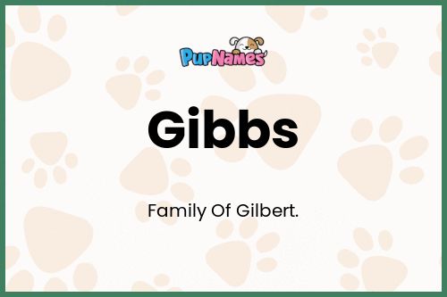 Gibbs dog name meaning