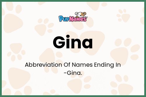 Gina dog name meaning