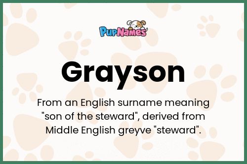 Grayson dog name meaning