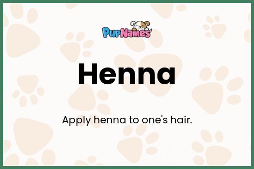 Henna dog name meaning