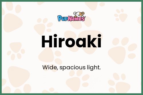 Hiroaki dog name meaning