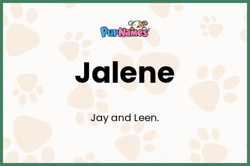 Jalene dog name meaning