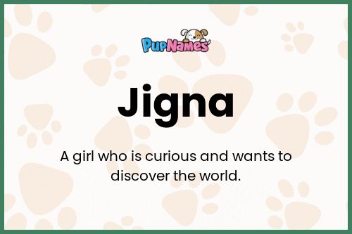 Jigna dog name meaning