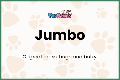 Jumbo dog name meaning