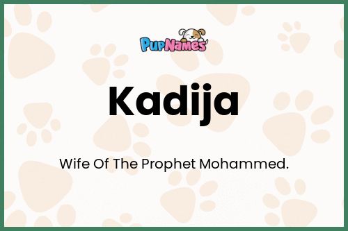 Kadija dog name meaning