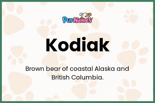 Kodiak dog name meaning