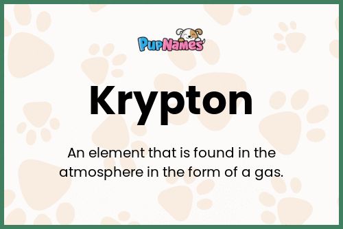 Krypton dog name meaning