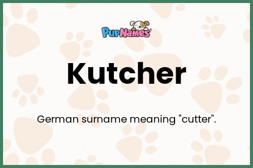 Kutcher dog name meaning