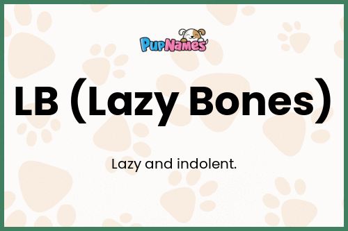 LB (Lazy Bones) dog name meaning