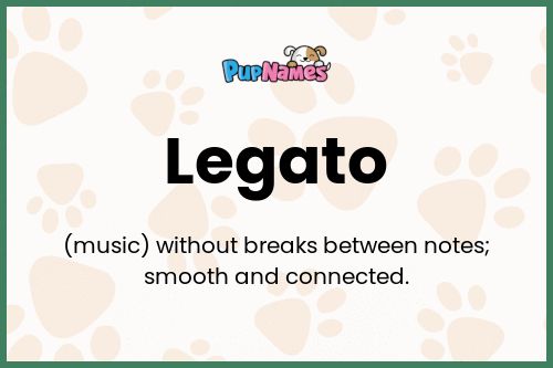 Legato dog name meaning