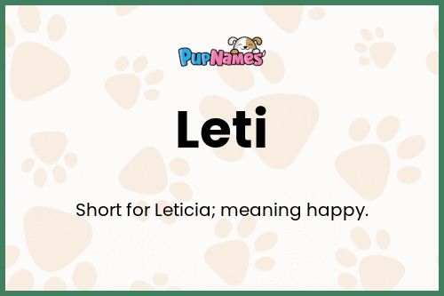 Leti dog name meaning