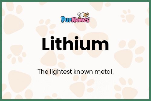 Lithium dog name meaning