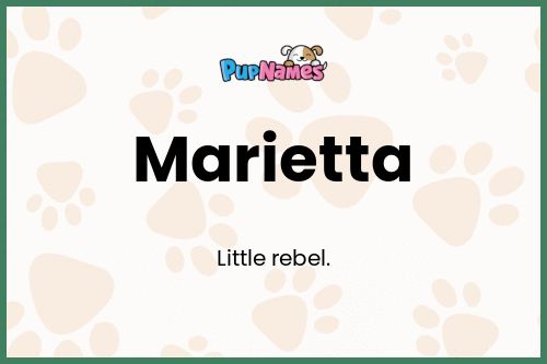 Marietta dog name meaning