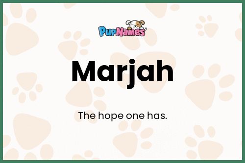 Marjah dog name meaning