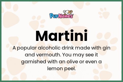 Martini dog name meaning