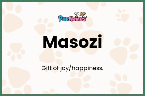 Masozi dog name meaning