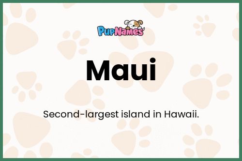 Maui dog name meaning