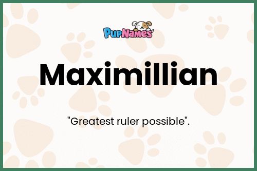 Maximillian dog name meaning