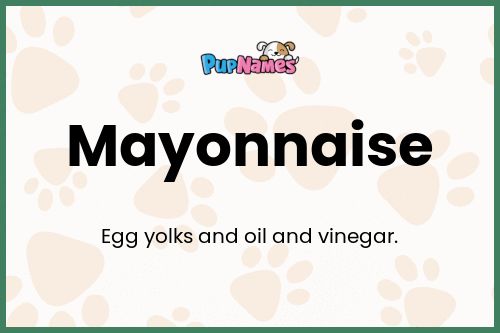 Mayonnaise dog name meaning