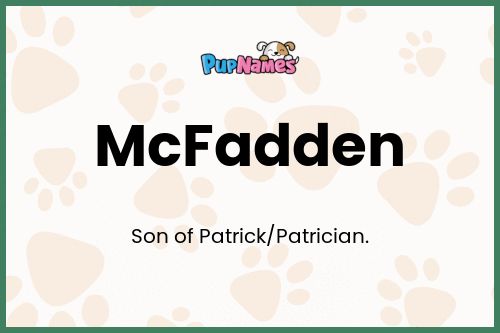 McFadden dog name meaning