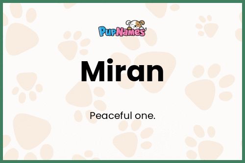 Miran dog name meaning