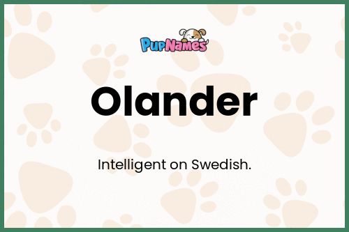 Olander dog name meaning