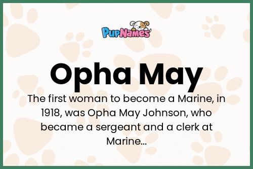 Opha May dog name meaning