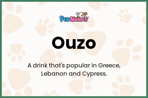 Ouzo dog name meaning