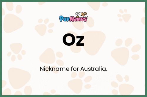 Oz dog name meaning