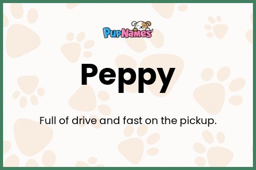 Peppy dog name meaning