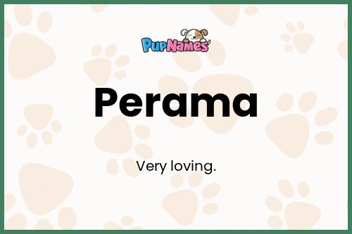 Perama dog name meaning