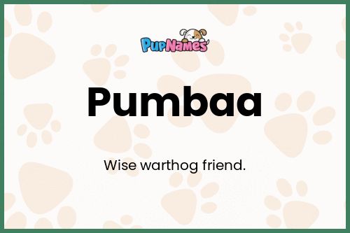 Pumbaa dog name meaning