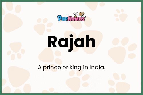 Rajah dog name meaning