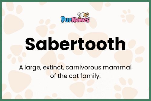 Sabertooth dog name meaning