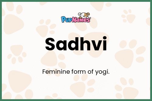 Sadhvi dog name meaning