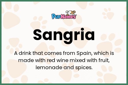 Sangria dog name meaning