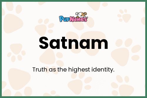 Satnam dog name meaning