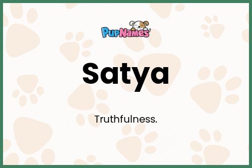 Satya dog name meaning